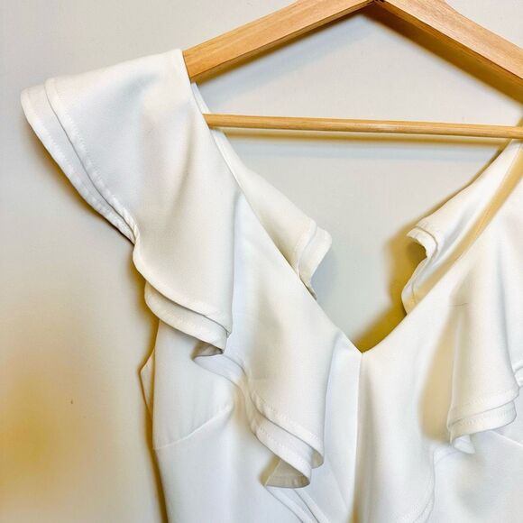 LULUS Divine Darling White‎ Ruffle Skater Dress – Size Small – NWOT - Picture 8 of 9